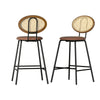 Artiss Bar Stools Kitchen Stool Metal Counter Dining Chair Rattan Barstools x2