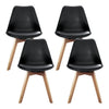 Artiss Set of 4 Padded Dining Chair - Black