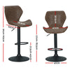 Artiss Set of 2 Bar Stools Kitchen Stool Chairs Metal Barstool Swivel Brown Frawley