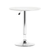 Artiss Adjustable Bar Table Gas Lift Wood Metal - White and Chrome