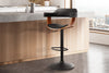 Artiss Bar Stool Curved Gas Lift PU Leather - Black and Wood