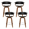 Artiss Set of 4 Swivel PU Leather Bar Stool - Wood and Black