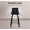 Artiss Set of 4 Wooden PU Leather Bar Stool - Black