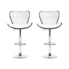 Artiss Set of 2 PU Leather Patterned Bar Stools - White and Chrome