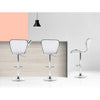 Artiss Set of 2 PU Leather Patterned Bar Stools - White and Chrome