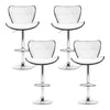 Artiss Set of 4 PU Leather Patterned Bar Stools - White and Chrome