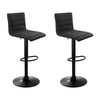 Artiss Set of 2 Faux Linen Bar Stools - Black