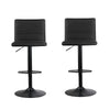 Artiss Set of 2 Faux Linen Bar Stools - Black