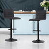 Artiss Set of 2 Faux Linen Bar Stools - Black