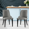 Artiss Set of 2 Fabric Dining Chairs - Grey