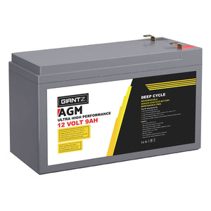 Giantz 12V 9Ah AGM Deep Cycle Battery Marine Sealed Power Solar 4WD Camping