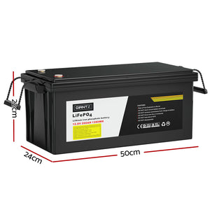 Giantz Lithium Iron Battery 200AH 12.8V LiFePO4 Deep Cycle Battery 4WD Camping