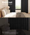 Artiss 2X Blockout Curtains Blackout Window Curtain Eyelet 300x230cm Black