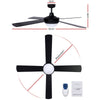 Devanti 52'' Ceiling Fan w/Light w/Remote Timer - Black