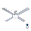 Devanti 52'' Ceiling Fan w/Light w/Remote Timer - Silver