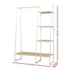 Closet Storage Rack Clothes Hanger Shelf Garment Rail Stand Wardrobe Organiser White