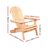 Gardeon Set of 2 Patio Furniture Outdoor Chairs Beach Chair Wooden Adirondack Garden Lounge