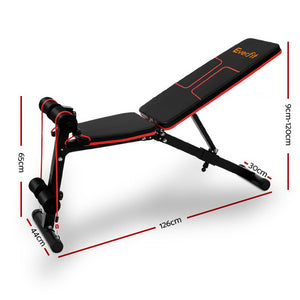 Everfit Adjustable FID Weight Bench Fitness Flat Incline Gym Home Steel Frame