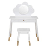 Keezi Kids Vanity Makeup Dressing Table Chair Set Wooden Mirror Drawer White