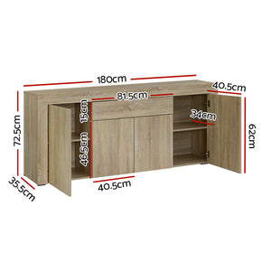 Artiss Buffet Sideboard Cabinet Storage 4 Doors Cupboard Hall Wood Hallway Table