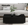 Artiss Modern Coffee Table 4 Storage Drawers High Gloss Living Room Furniture Black