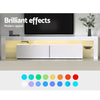 Artiss 189cm RGB LED TV Stand Cabinet Entertainment Unit Gloss Furniture Drawers Tempered Glass Shelf White