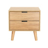 Artiss Bedside Table 2 Drawers Nightstand Side End Table Storage Cabinet Pine