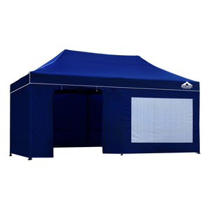 Instahut Gazebo Pop Up Marquee 3x6m Folding Wedding Tent Gazebos Shade Blue