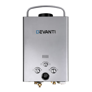 Devanti Portable Gas Water Heater 8LPM Outdoor Camping Shower Grey