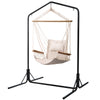 Gardeon Outdoor Hammock Chair with Stand Swing Hanging Hammock Garden Cream