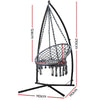 Gardeon Outdoor Hammock Chair with Steel Stand Cotton Swing Hanging 124CM Grey