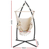 Gardeon Outdoor Hammock Chair with Steel Stand Tassel Hanging Rope Hammock Cream