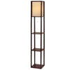 Artiss Floor Lamp Vintage Reding Light Stand Wood Shelf Storage Organizer Home