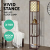 Artiss Floor Lamp LED Storage Shelf Standing Vintage Wood Light Reading Bedroom