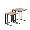 Artiss Coffee Table Nesting Side Tables Wooden Rustic Vintage Metal Frame