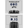 Wanderlite 20" Luggage Sets Suitcase Trolley Travel Hard Case Lightweight Black