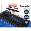 Wanderlite 3pcs Luggage Set Travel Suitcase Storage Organiser TSA lock Blue