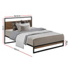 Artiss Metal Bed Frame Single Size Mattress Base Platform Foundation Black Dane