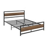 Artiss Bed Frame Metal Bed Base Double Size Platform Wooden Headboard Black DREW