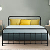 Artiss LEO Metal Bed Frame - Queen (Black)