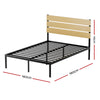 Artiss Bed Frame Metal Bed Base Double Size Platform Foundation Black PAULA