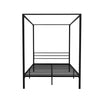 Artiss Bed Frame Metal Four-poster Platform Base Double Size Black POCHY