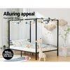 Artiss Bed Frame Metal Four-poster Platform Base Double Size Black POCHY