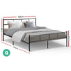 Metal Bed Frame Queen Size Platform Foundation Mattress Base SOL Black