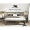 Artiss Bed Frame Metal Platform Double Size Bed Base Mattress Black TINO