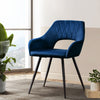 Artiss Set of 2 Caitlee Dining Chairs Kitchen Chairs Velvet Upholstered Blue