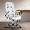 Artiss Massage Office Chair PU Leather 8 Point - White