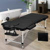 Zenses 2 Fold Portable Aluminium Massage Table Massage Bed Beauty Therapy Black 55cm