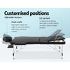 Zenses 3 Fold Portable Aluminium Massage Table - Black