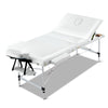 Zenses 3 Fold Portable Aluminium Massage Table - White